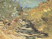 Vincent Van Gogh A Road at Sain-Remy with Female Figure (nn04) oil